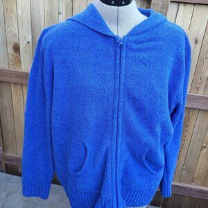 Anthony's Women's blue fleece zip front hoodie size large